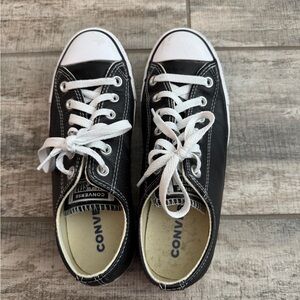 Converse Leather Black and White Classic Sneakers